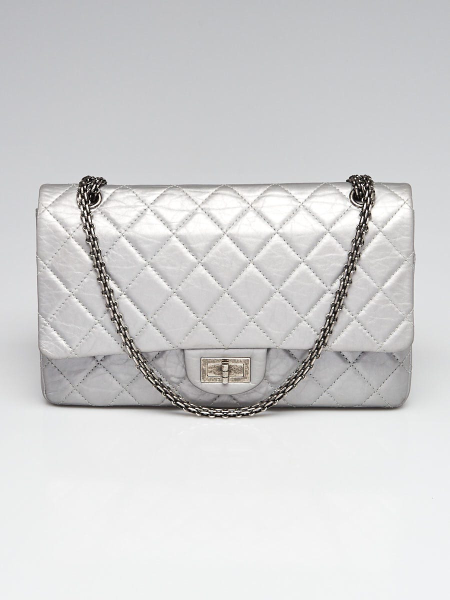Chanel Silver 2.55 Reissue Quilted Classic Lambskin Leather 227