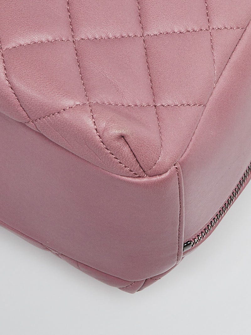 Chanel Purple Quilted Lambskin Leather Trendy CC Bowling Bag