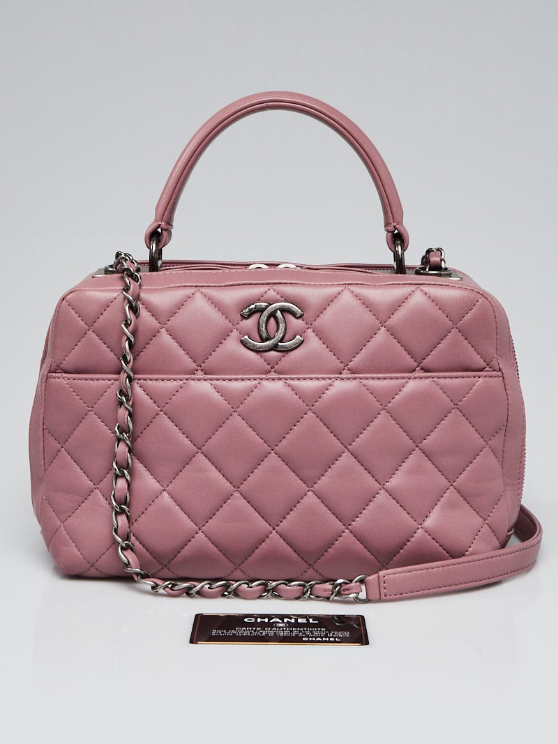 Chanel Purple Quilted Lambskin Leather Trendy CC Bowling Bag - Yoogi's  Closet