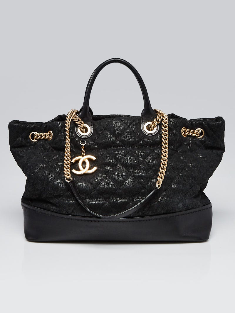 Chanel Black Iridescent Caviar Quilted Globe Trotter Shopping Tote Bag -  Yoogi's Closet