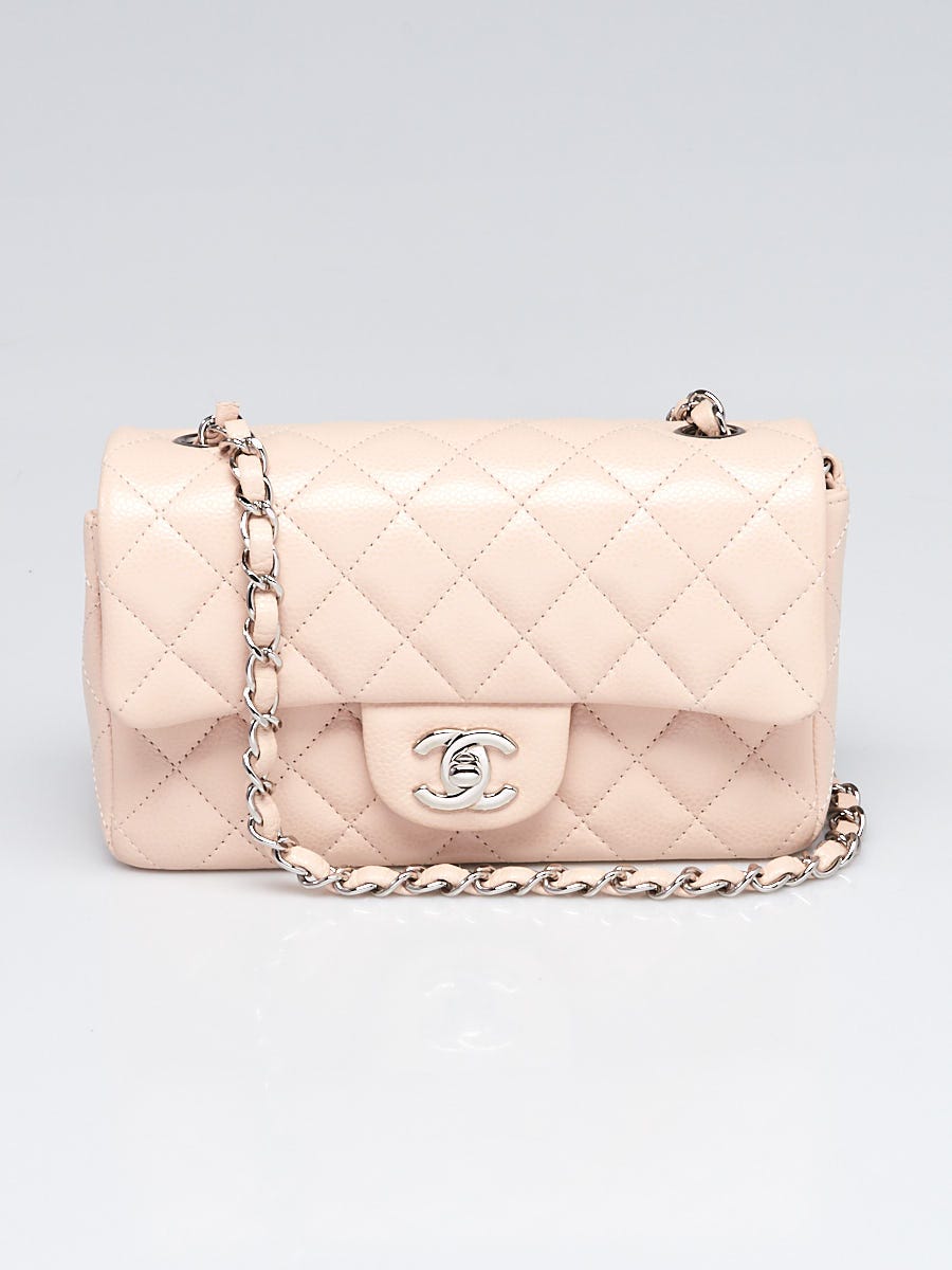Chanel Light Pink Quilted Caviar Leather Classic New Mini Flap Bag -  Yoogi's Closet