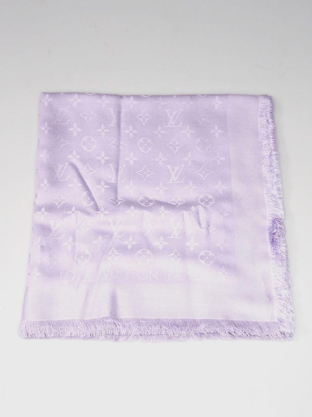 Louis Vuitton Lilac Monogram Silk/Wool Shawl Scarf