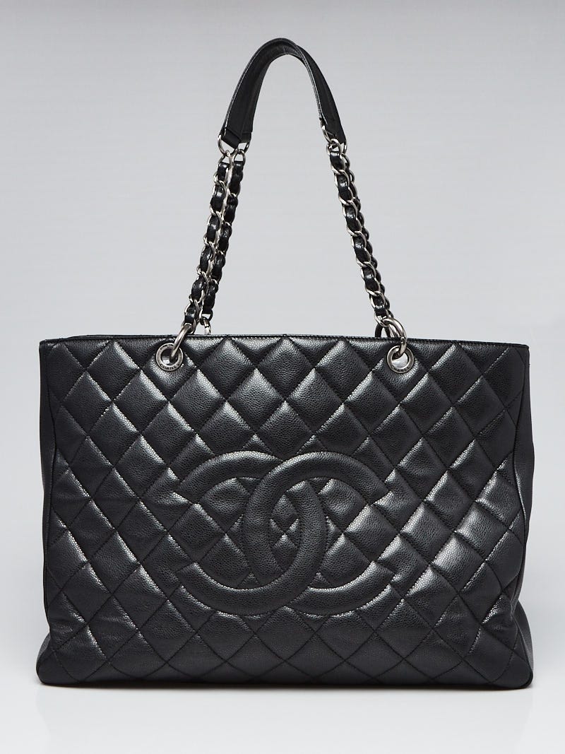 Chanel Black Quilted Caviar Leather XXL Grand Shopping Tote Bag - Yoogi's  Closet