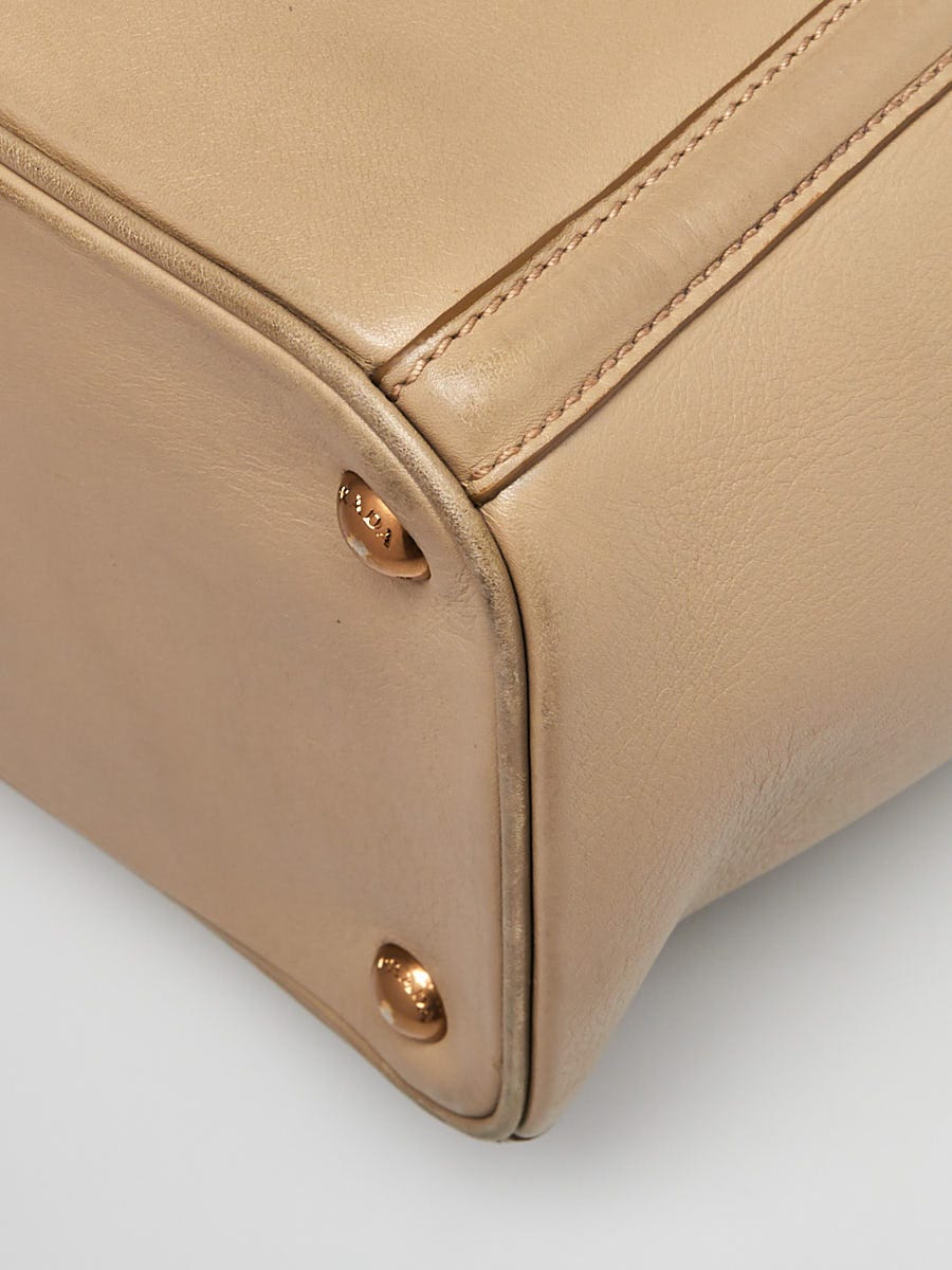 Prada Visone City Calf Leather Double Handle Large Shopping Tote Bag B2452C