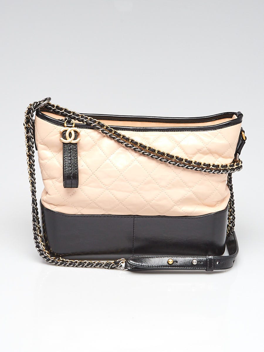 Chanel Black/Beige Quilted Leather Gabrielle Medium Hobo Bag - Yoogi's  Closet