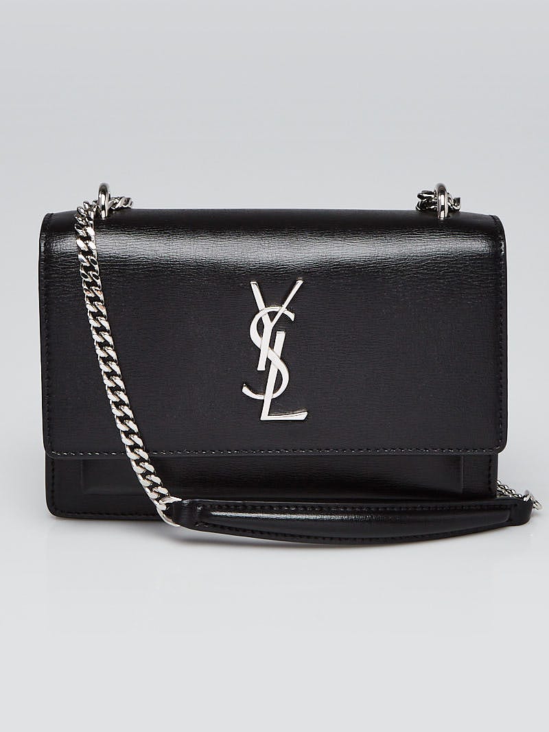 Saint Laurent - Authenticated Sunset Clutch Bag - Leather Black for Women, Good Condition