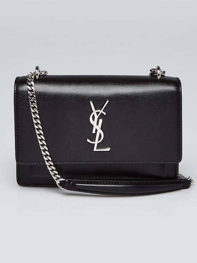 Yves Saint Laurent Black Leather Mini Sunset Chain Bag