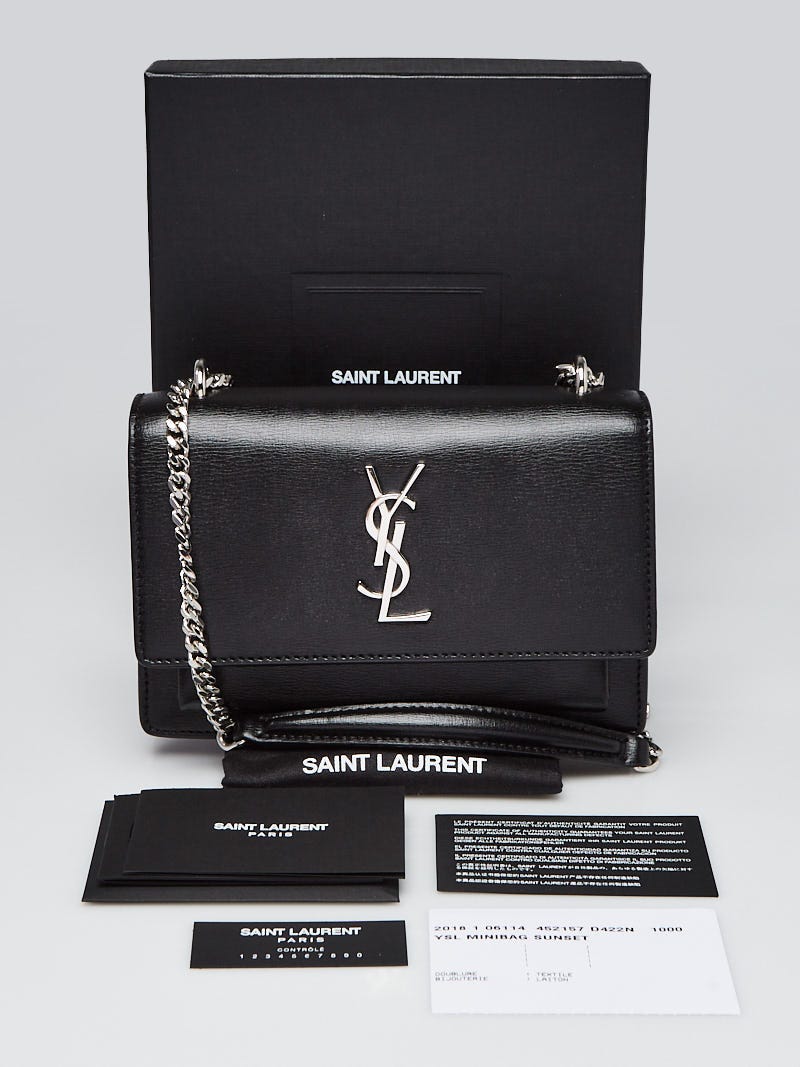 注目の福袋をピックアップ！ Yves Saint Laurent Black Leather Mini Sunset Chain Bag 小物
