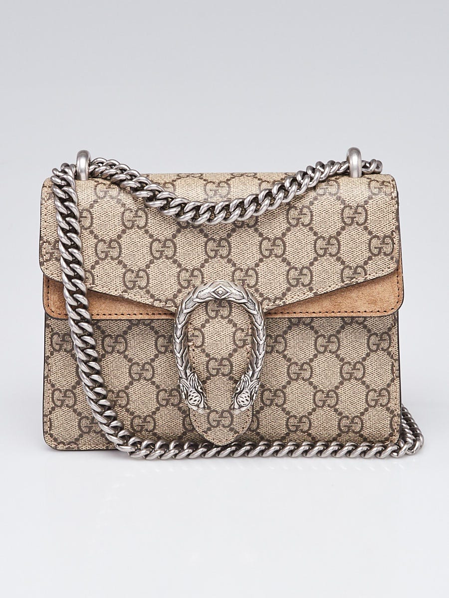 Gucci Dionysus Mini GG Supreme Canvas Crossbody Bag Beige 421970