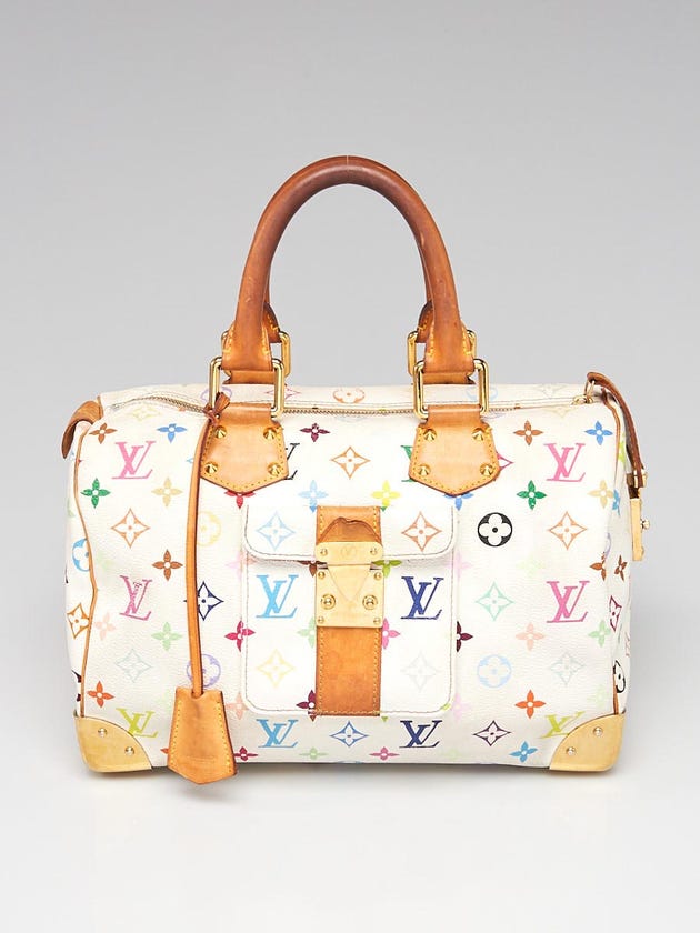 Louis Vuitton White Monogram Multicolor Speedy 30 Bag