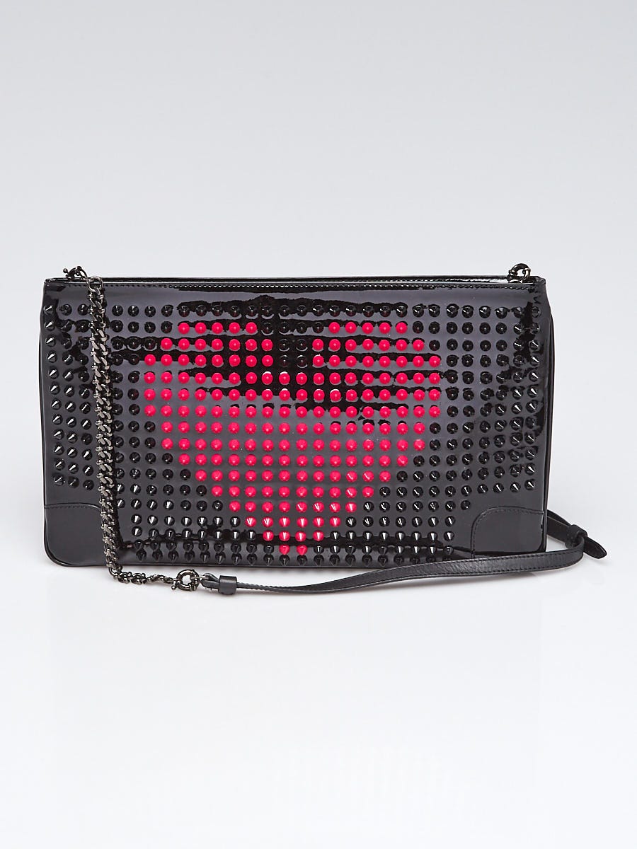 Christian louboutin black clutch sale bag