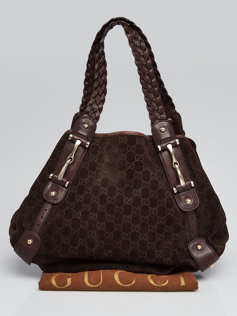 Gucci Brown Guccissima Suede Pelham Shoulder Bag - Yoogi's Closet