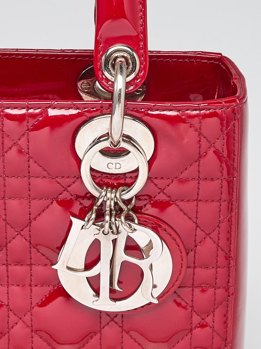 Christian Dior Red Cannage Quilted Patent Leather Medium  display picture 3