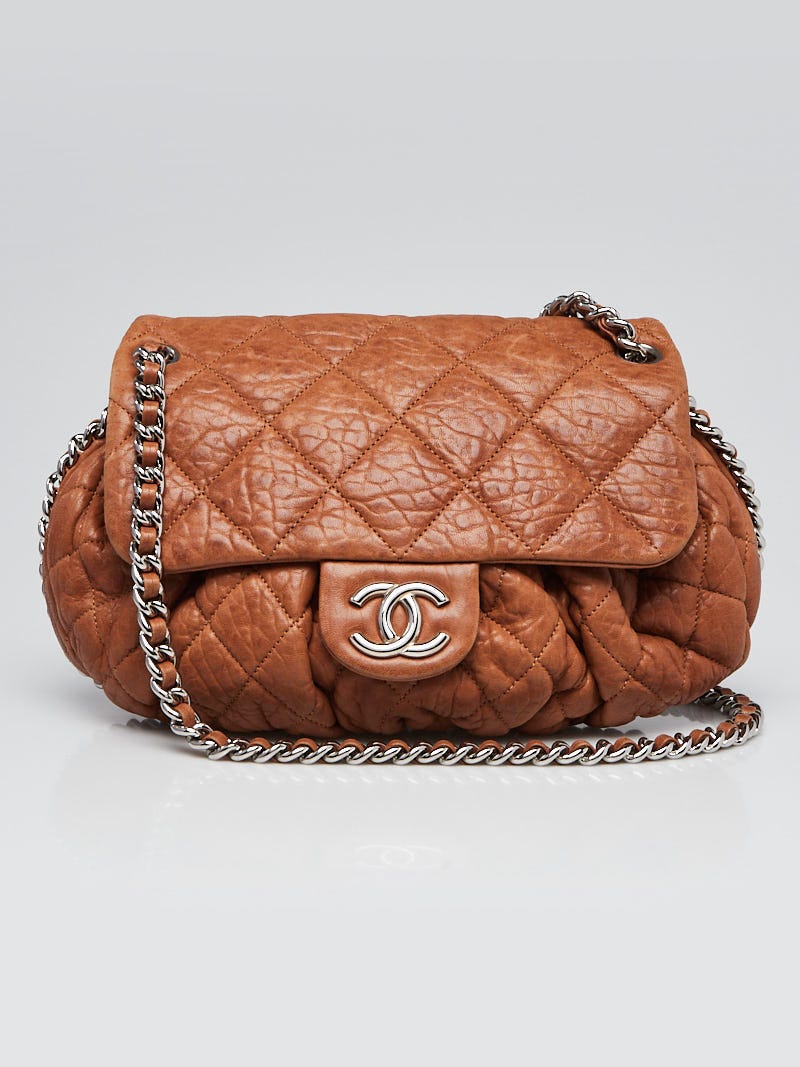 Chanel Brown Quilted Leather Chain Around Messenger Bag - Yoogi's