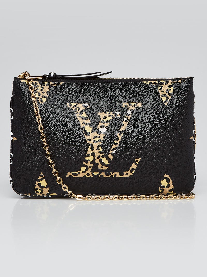 Louis Vuitton Limited Edition Noir Monogram Giant Jungle Pochette Double  Zip Bag - Yoogi's Closet