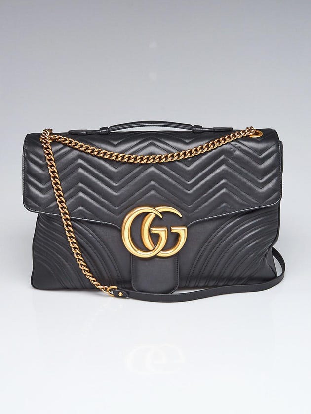 Gucci Black Quilted Leather Marmont Maxi Shoulder Bag