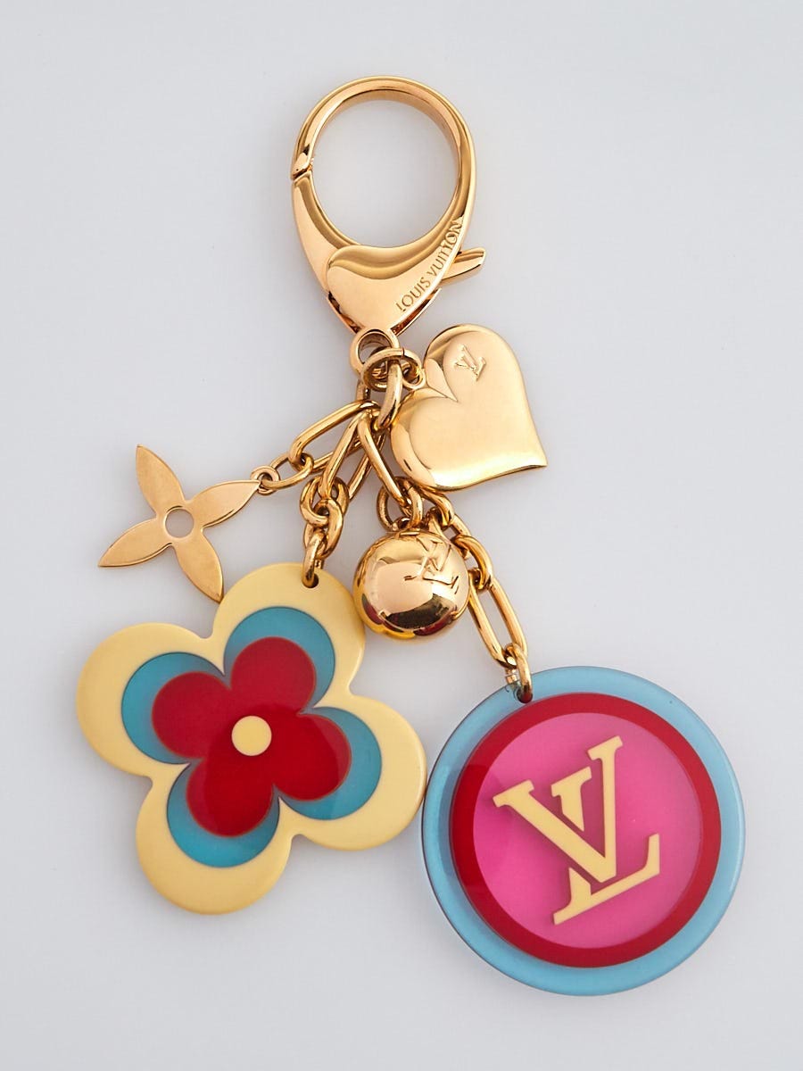 LOUIS VUITTON Bijou Sac Candy Keychain Red Gold Bag Charm Gift Strap