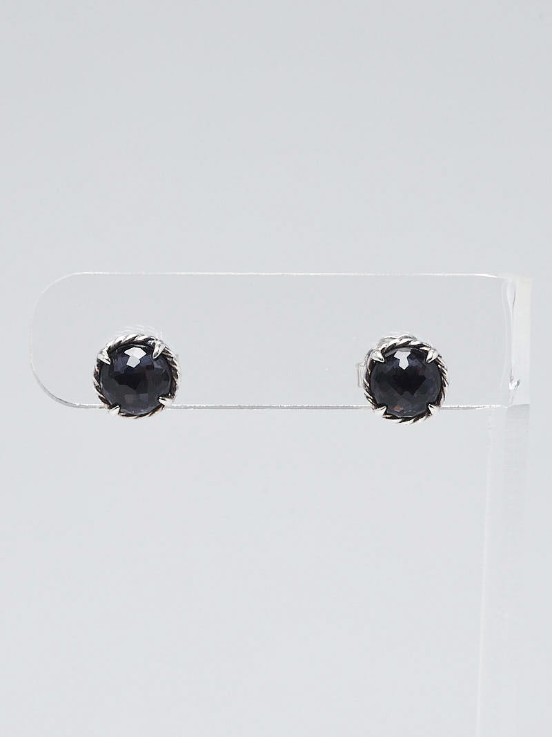 David Yurman 8mm Black Orchid Amethyst Chatelaine Stud Earrings