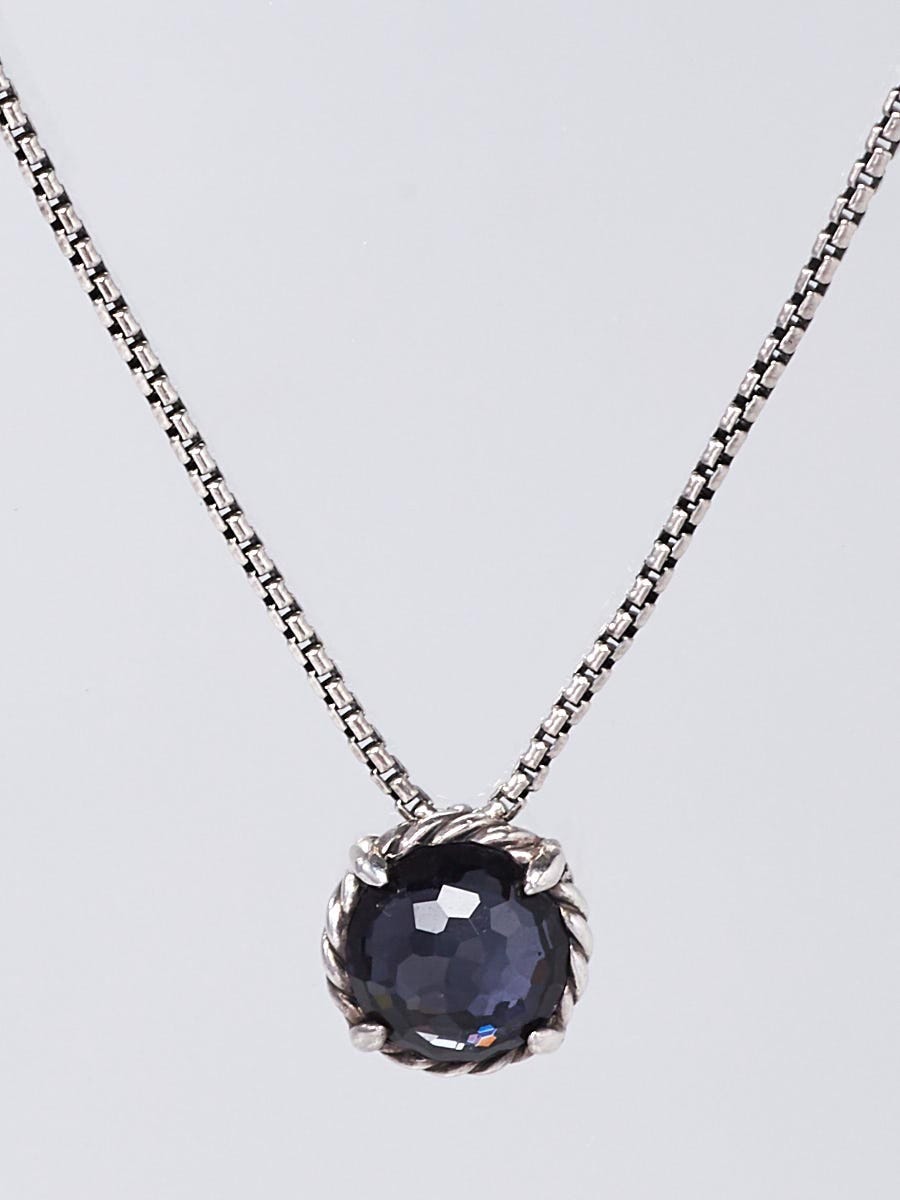 David Yurman  Black Orchid and Sterling Silver Chatelaine Pendant Necklace