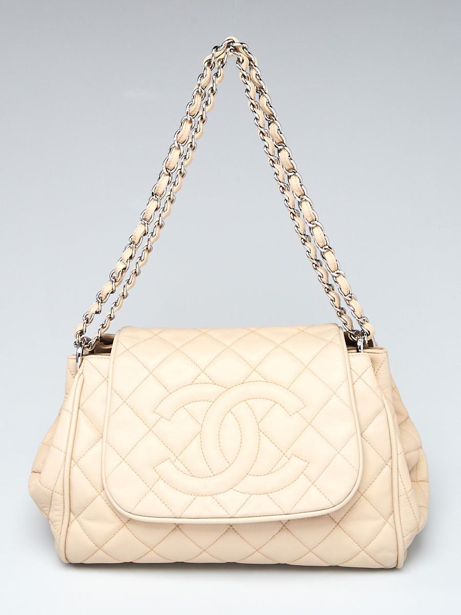 Chanel Beige Clair Quilted Caviar Leather Timeless Accordion Flap