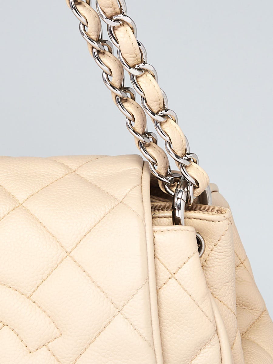 Chanel Beige Clair Quilted Caviar Leather Timeless Accordion Flap Bag -  Yoogi's Closet