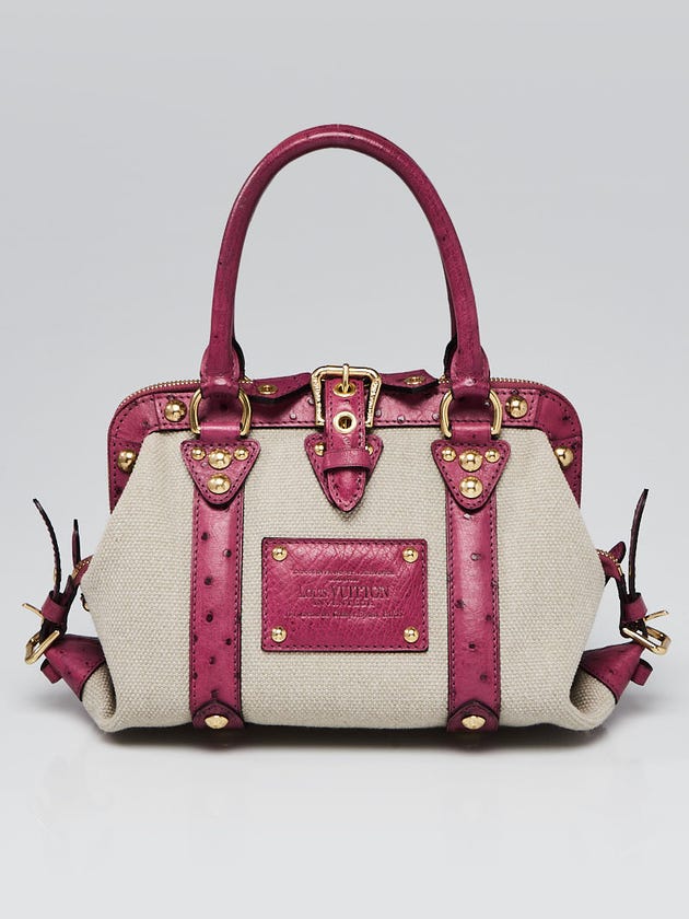 Louis Vuitton Limited Edition Sac de Nuit Toile Trianon Canvas Lilas Ostrich MM Bag