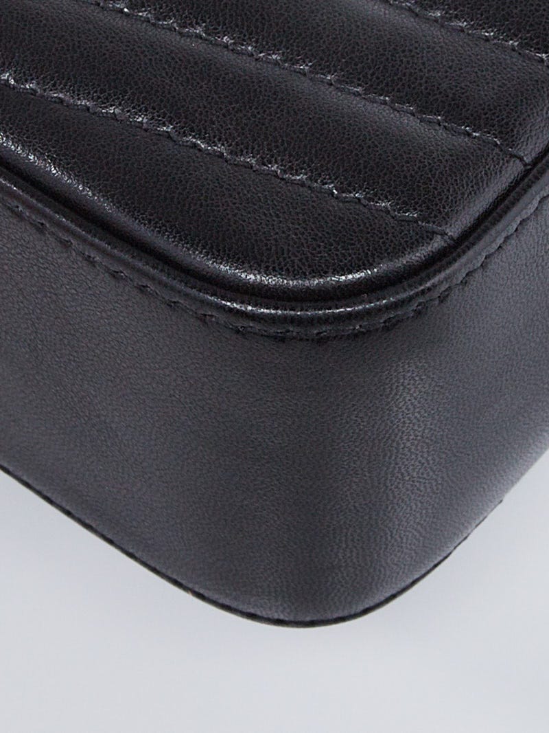 Yves Saint Laurent Black Quilted Lambskin Leather Sulpice Triple V Yves Saint Laurent Black Quilted Lambskin Leather Sulpice Triple V