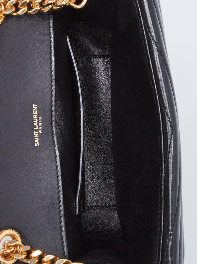 Yves Saint Laurent Black Quilted Lambskin Leather Sulpice Triple V