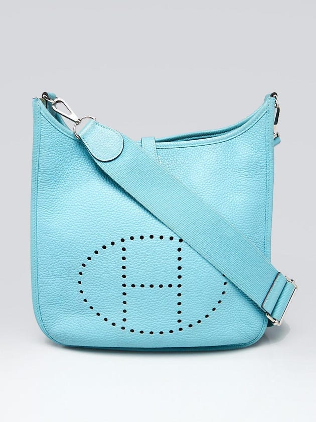 Hermes Blue Atoll Clemence Leather Evelyne PM III