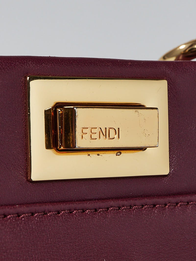 Auth Fendi Peekaboo Leather Phone Case Mini Bag 8M0442 Purple