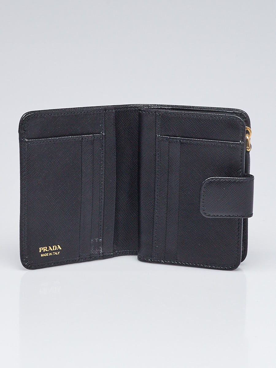 Prada Black Saffiano Leather Small Wallet 1ML018 Yoogi s Closet