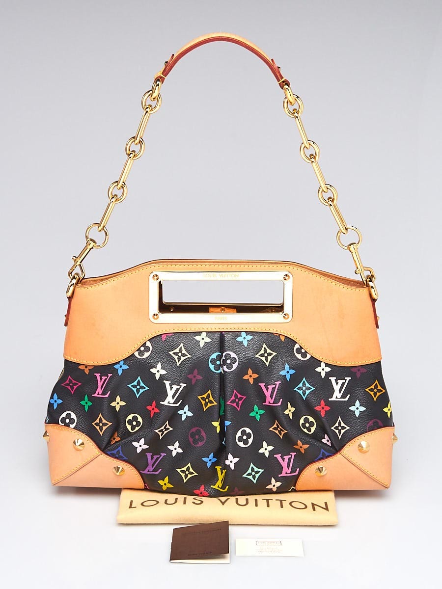 Louis Vuitton Judy Clutch BAG mm Multicolor studs Black limited ed