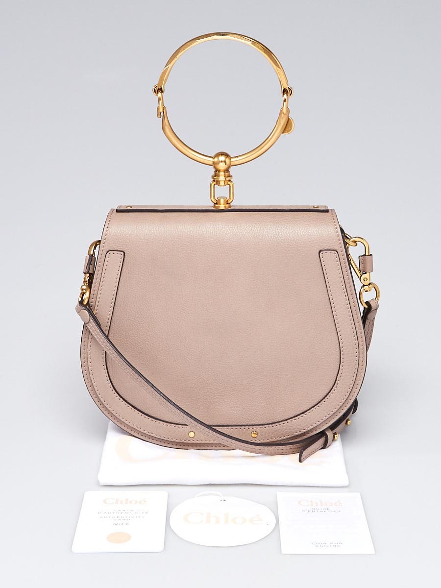 Chloe Motty Grey Leather/Suede Medium Nile Bracelet Bag - Yoogi's