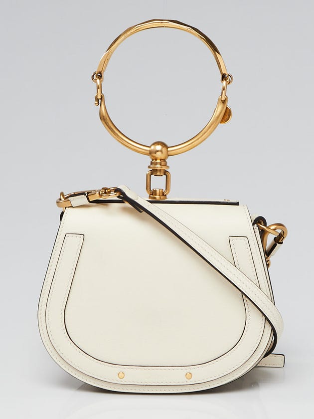 Chloe White Leather and Suede Small Nile Bracelet Bag