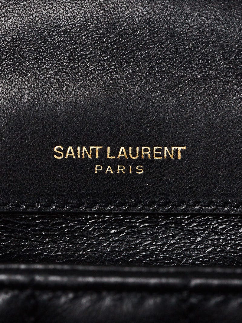 Yves Saint Laurent Black Quilted Leather Small Vicky Crossbody Flap Bag |  Yoogi's Closet
