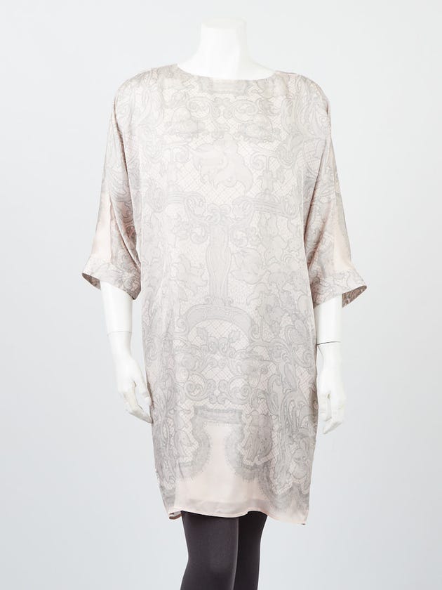 Emilio Pucci Pink Lace Print Silk Long sleeve Dress Size 6/36
