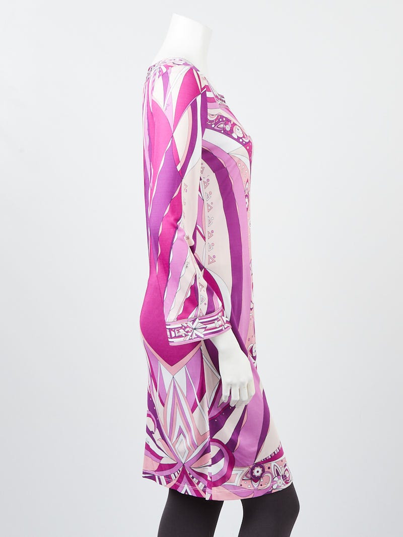 Emilio Pucci Purple Geometric Print Viscose Blend Long Emilio Pucci Purple Geometric Print Viscose Blend Long