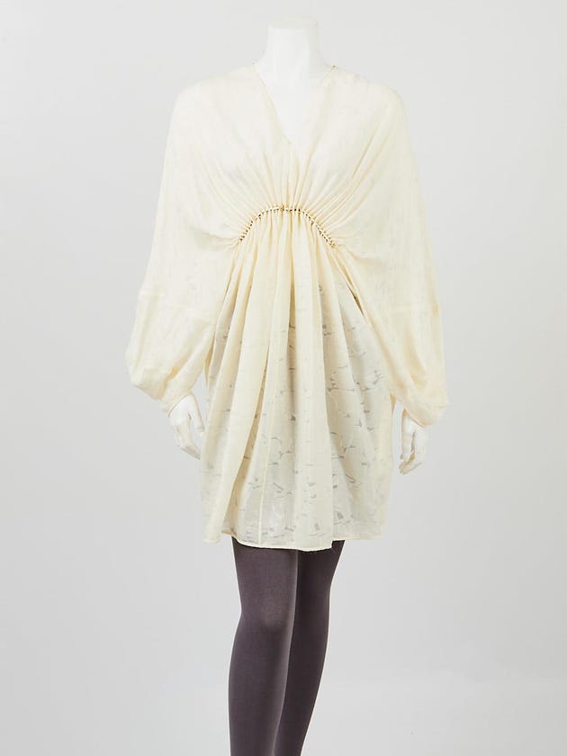 Stella McCartney Ivory Silk Blend Burnout Bathing Suit Cover Up Size 4/38