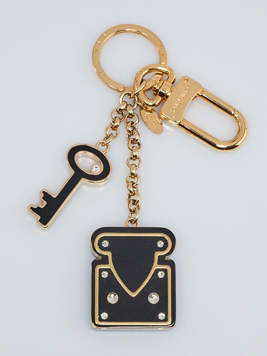Louis Vuitton Black & Gold Key and Lock Key Holder and Bag Charm