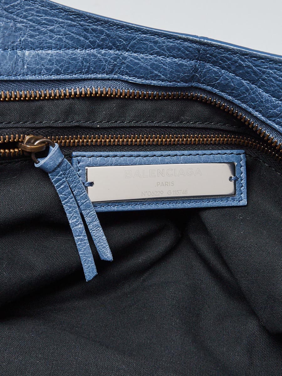 Balenciaga Bleu Persian Lambskin Leather Motorcycle City Bag Balenciaga Bleu Persian Lambskin Leather Motorcycle City Bag