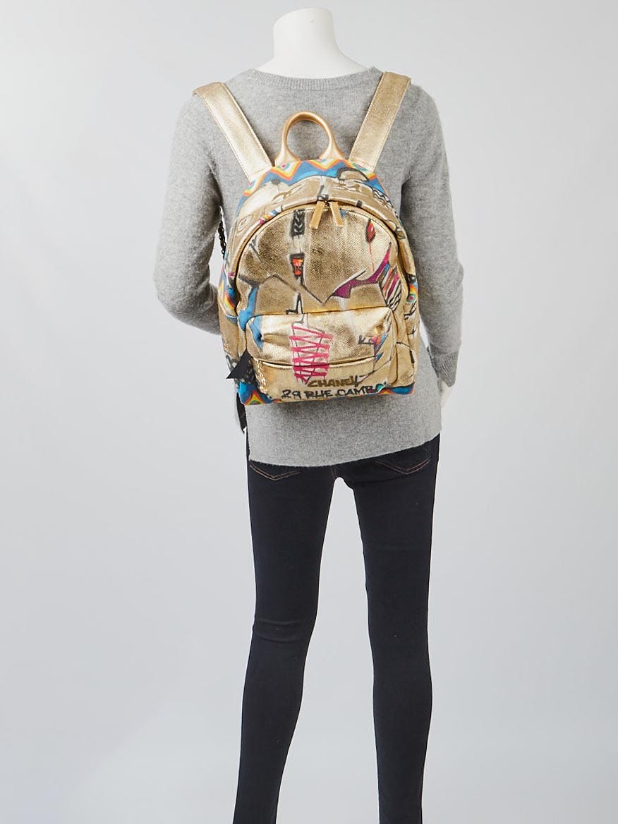 Chanel Gold Multicolor Leather and Cotton Paris-New York  display picture 1