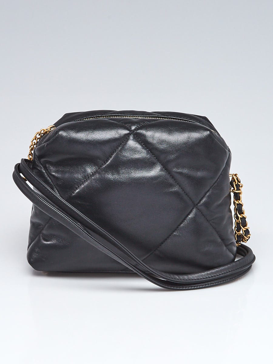 Chanel Black Quilted Lambskin Leather Small Bowling Bag - Yoogi's Closet