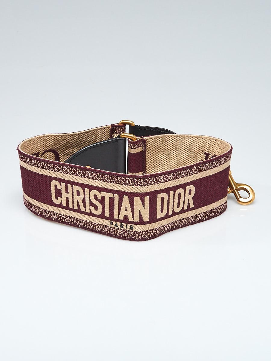 Christian Dior Red Beige Canvas Logo Strap Yoogi s Closet