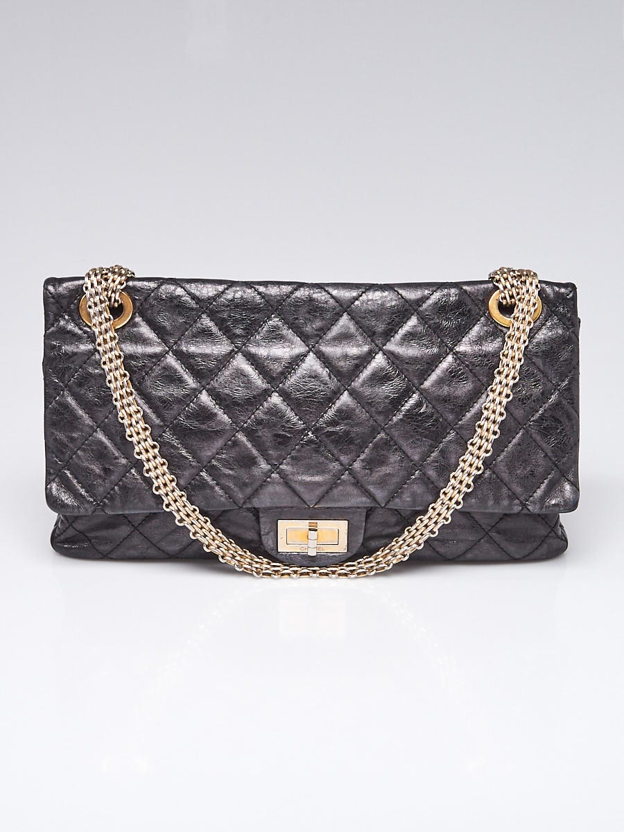 Chanel Black 2.55 Reissue Quilted Classic Metallic Calfskin Leather 228 Maxi  Flap Bag - Yoogi's Closet