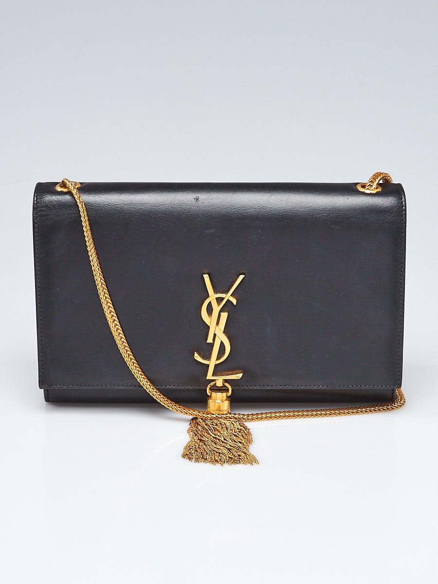 ユイカ Yves Saint Laurent Black Calfskin Leather Medium Kate Tassel Bag