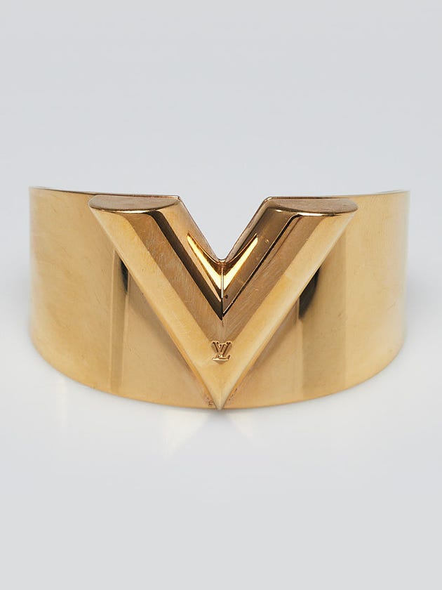 Louis Vuitton Goldtone Essential V Cuff Bracelet