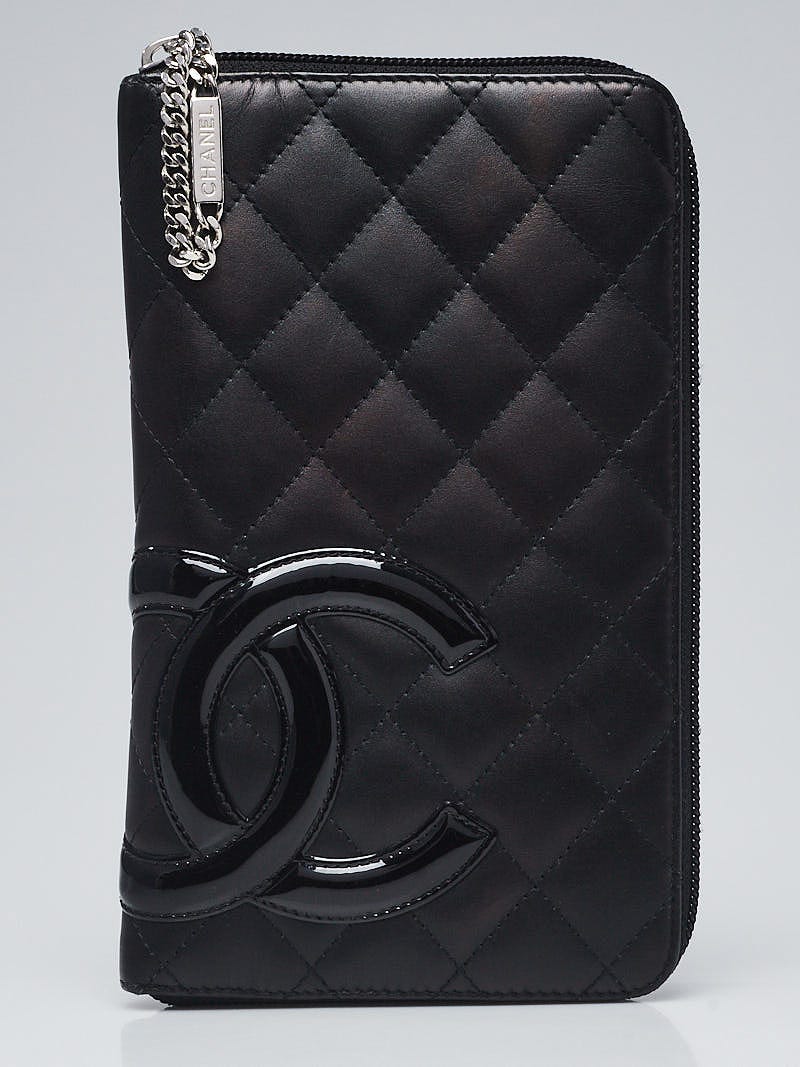 Chanel Black Quilted Leather Cambon Ligne Zippy Organizer Wallet Clutch Bag  - Yoogi's Closet
