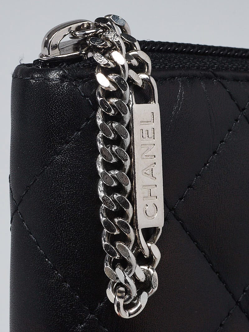 CHANEL Calfskin Cambon Zip Around Organizer Wallet Black 1274346