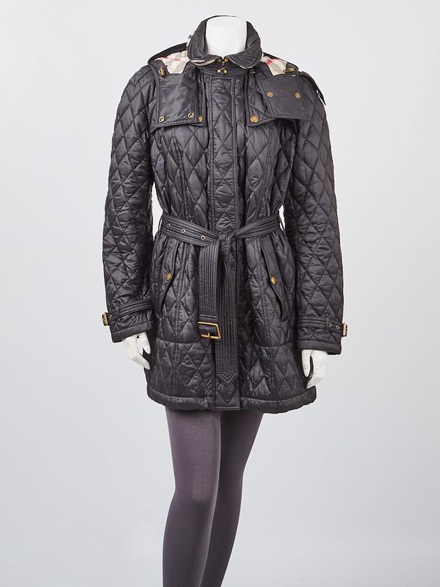 Burberry Black Quilted Nylon Finsbridge Jacket Size XL