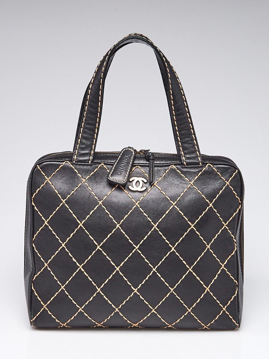 Chanel Black Quilted Leather Wild Stitch CC Large Satchel Bag - Yoogi's  Closet